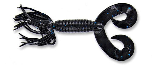 Yamamoto Double Tail Hula Grub | 021 - Black Blue Flake